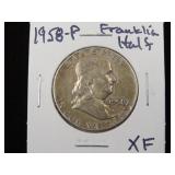 1958 P FRANKLIN HALF DOLLAR 90% XF