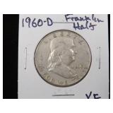1960 D FRANKLIN HALF DOLLAR 90% XF
