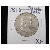 1961 D FRANKLIN HALF DOLLAR 90% XF