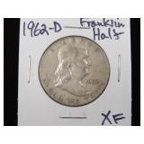1962 D FRANKLIN HALF DOLLAR 90% XF