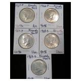 (5) KENNEDY HALF DOLLAR 40% VARIOUS DATES & MM