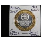 .999 SILVER BARBARY COAST CASINO TOKEN GEM PROOF