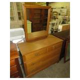 BASSETT 4 DRAWER MAPLE DRESSER W/MIRROR