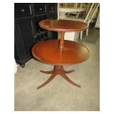 MAHOGANY DUNCAN PHFYE TWO TIERED OVAL TABLE
