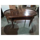 ANTIQUE OVAL SHAPED TIERED COFFEE TABLE