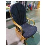 OAK BENTWOOD STYLE PADDED GLIDER ROCKER