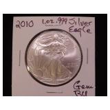 2010 1 OZ .999 SILVER EAGLE GEM BU