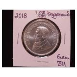 2018 1 OZ .999 KRUGERRAND GEM BU