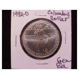 1992 D COLUMBUS DOLLAR 90% GEM BU