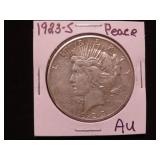 1923 S PEACE SILVER DOLLAR 90% AU