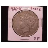 1926 D PEACE SILVER DOLLAR 90% XF
