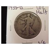 1935 D WALKING LIBERTY HALF DOLLAR 90% VG