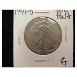 1941 S WALKING LIBERTY HALF DOLLAR 90% G