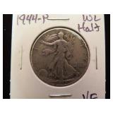 1944 P WALKING LIBERTY HALF DOLLAR 90% VF