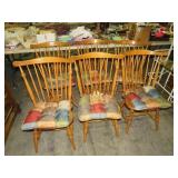 (6X) OAK WINSOR BACK STYLE DINING CHAIRS W/PADS
