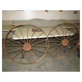 (2X) ANTIQUE METAL SPOKE TRACTOR WHEELS