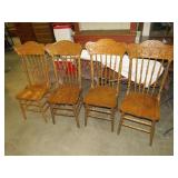 (4X) OAK PRESSED BACK CHAIRS
