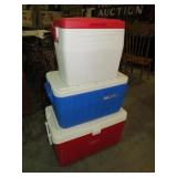 (3) COLEMAN COOLERS - ASSORTED SIZES