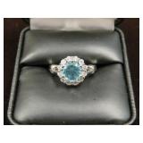 LADIES .925 PARAIBA TOURMALINE RING SIZE 6