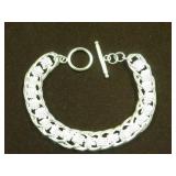 LADIES .925 STERLING LINK STYLE FANCY BRACELET