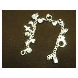 LADIES .925 STERLING CHARM BRACELET
