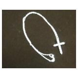 LADIES .925 18" CROSS & WHITE RHINESTONE NECKLACE