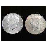 1964P 90% & 1965P 40% KENNEDY HALF DOLLARS