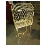 METAL ONE DOOR ORNATE BIRD CAGE ON STAND