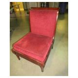 SOLID WOOD FRAME CURVED BACK PADDED PARLOR CHAIR