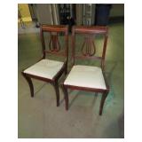 (2X) MAHOGANY HARP LIAR BACK PADDED CHAIRS