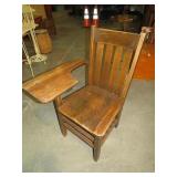 ANTIQUE OAK WOOD SCHOOL DESK
