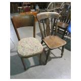 TWO OAK SIDE CHAIRS