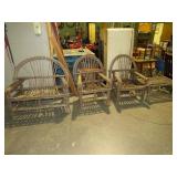 RUSTIC WOOD PORCH SET (BENCH, 2 CHAIRS, TABLE)