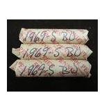 3 ROLLS OF 1969 S BU LINCOLN PENNIES
