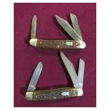 (2) SCHRADE WALDEN STOCKMAN KNIVES, USED