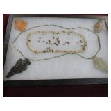 (4) QUALITY POINTS W/BEADED NECKLACE & ASST. BEADS