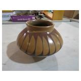SOUTHWESTERN POTTERY VESSEL, FEATHER DESIGN