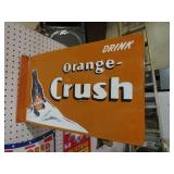PORCELAIN DBL ORANGE CRUSH FLANGE  ADV. SIGN
