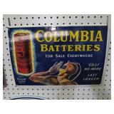 PORCELAIN COLUMBIA BATTERIES  ADV. SIGN