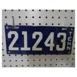 PORCELAIN TENNESSEE LICENSE PLATE
