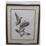 FRAMED ARTIST SIGNED MALLARDS PRINT