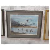 FRAMED ARTIST SIGNED DUCK PRINT 782 OF 1500