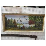 OIL ON BOARD R.HALE DUCKS PICTURE