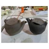 (2) CAST IRON KETTLES