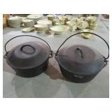 (2) 10" CAST IRON DUTCH OVENS W/LIDS