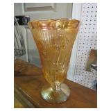 IRIS CARNIVAL GLASS VASE