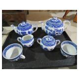 (6) PIECES OF BLUE WILLOW TEA SET