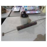 VINTAGE HUDSON SRAYER & BROWN JUG HAS CRACK