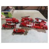 COLLECTION OF METAL FIRE TRUCKS