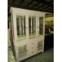 PAINTED AMER. DREW LIGHTED MIRROR BACK HUTCH